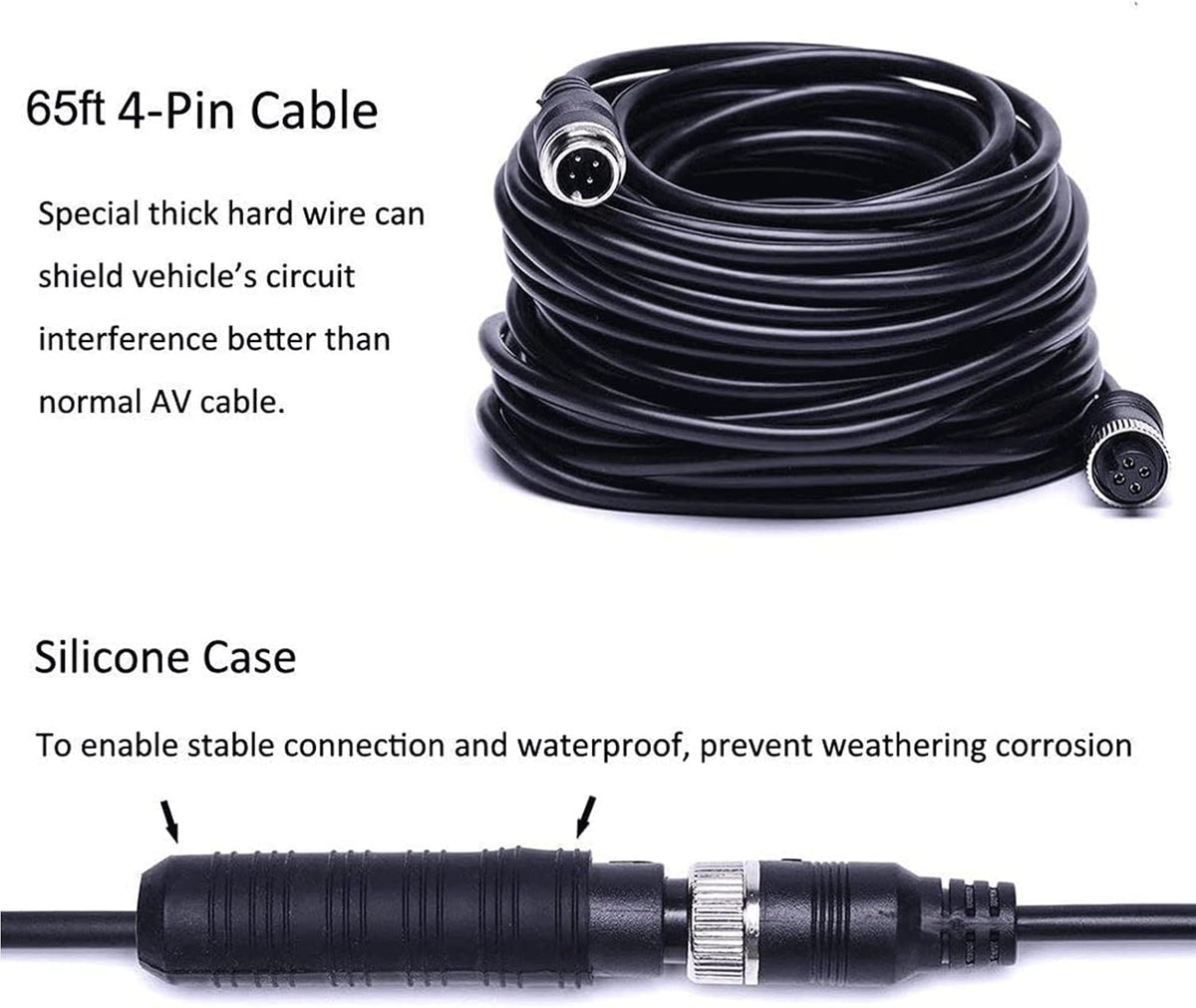 Hikity 7" Backup Camera with Monitor Kit, Waterproof 18 IR LED Night Vision Reverse Camera + Rear