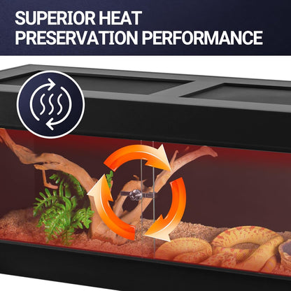REPTI ZOO 68 Gallon PVC Reptile Terrariums, 48x18x18 Reptile Tanks Enclosure for Bearded Dragon