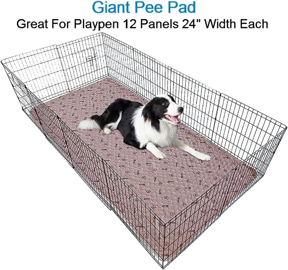 peepeego 48x96 Extra Large Dog Pad Washable and Free Dog Comb, Reusable Puppy Pad with Fast