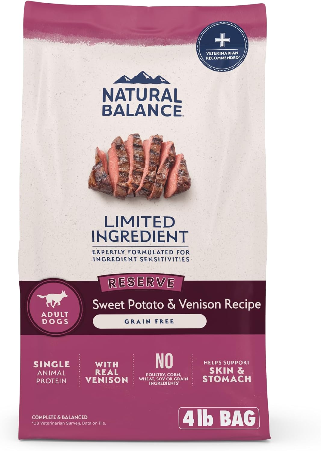 Natural Balance Limited Ingredient Adult Grain-Free Dry Dog Food, Reserve Sweet Potato & Venison