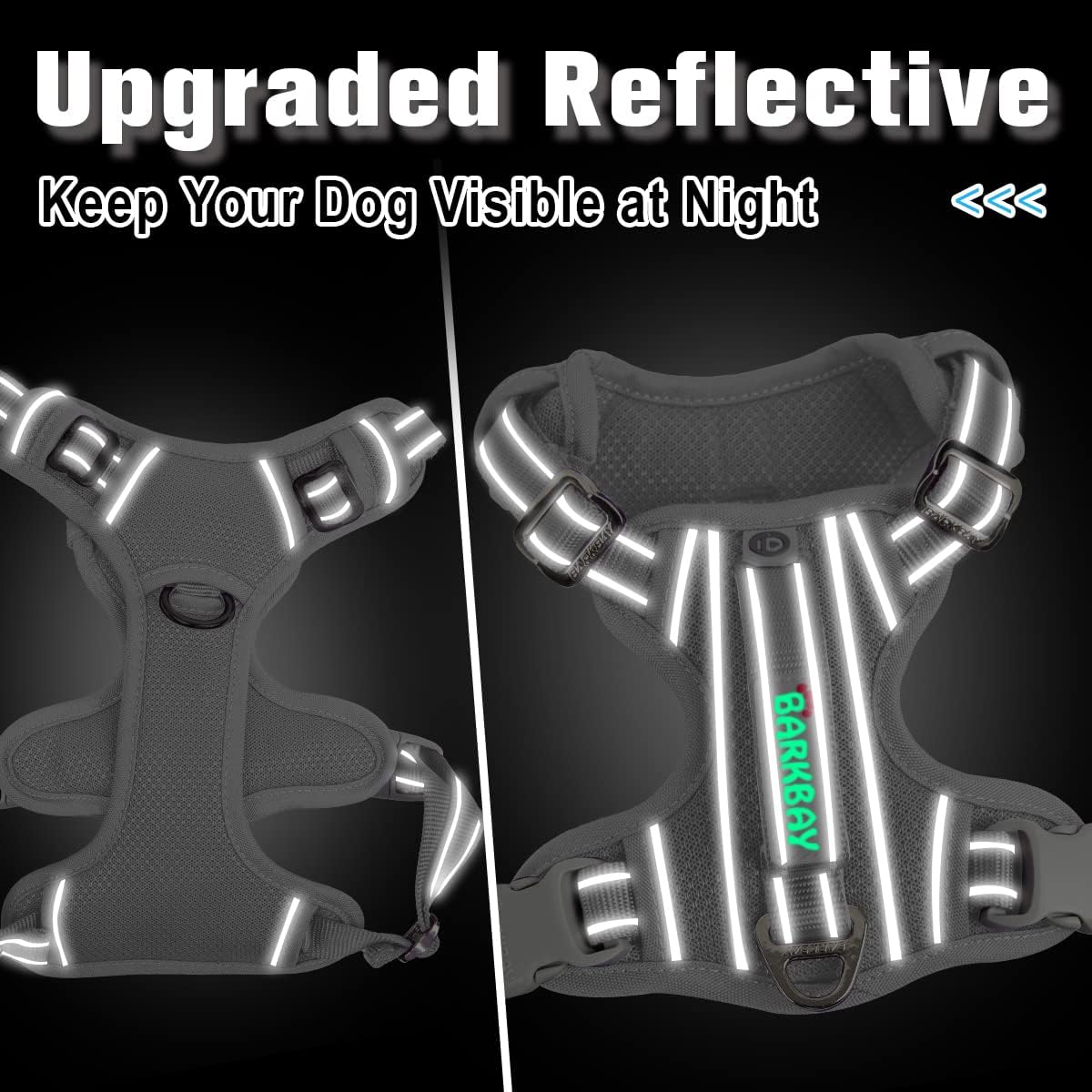 BARKBAY Dog Harness No Pull with ID Tag Pocket - Heavy Duty, Reflective, Easy Control for Large