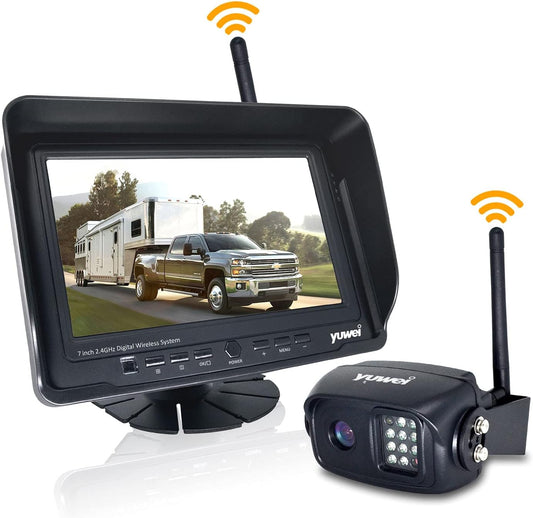 Yuwei Digital Wireless Backup Camera System Kit, AHD1080P, Wireless Rear View Camera and 7'' LCD