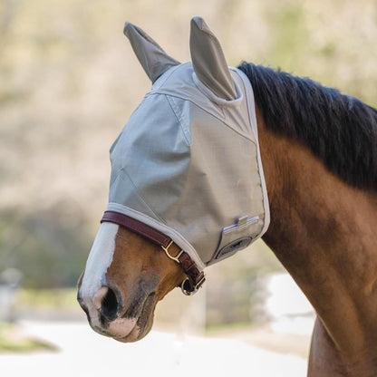 SmartEquine Fly Mask with UV Protection, Ears, and Mesh | Wide Secure Closure | UV Fly Mask for
