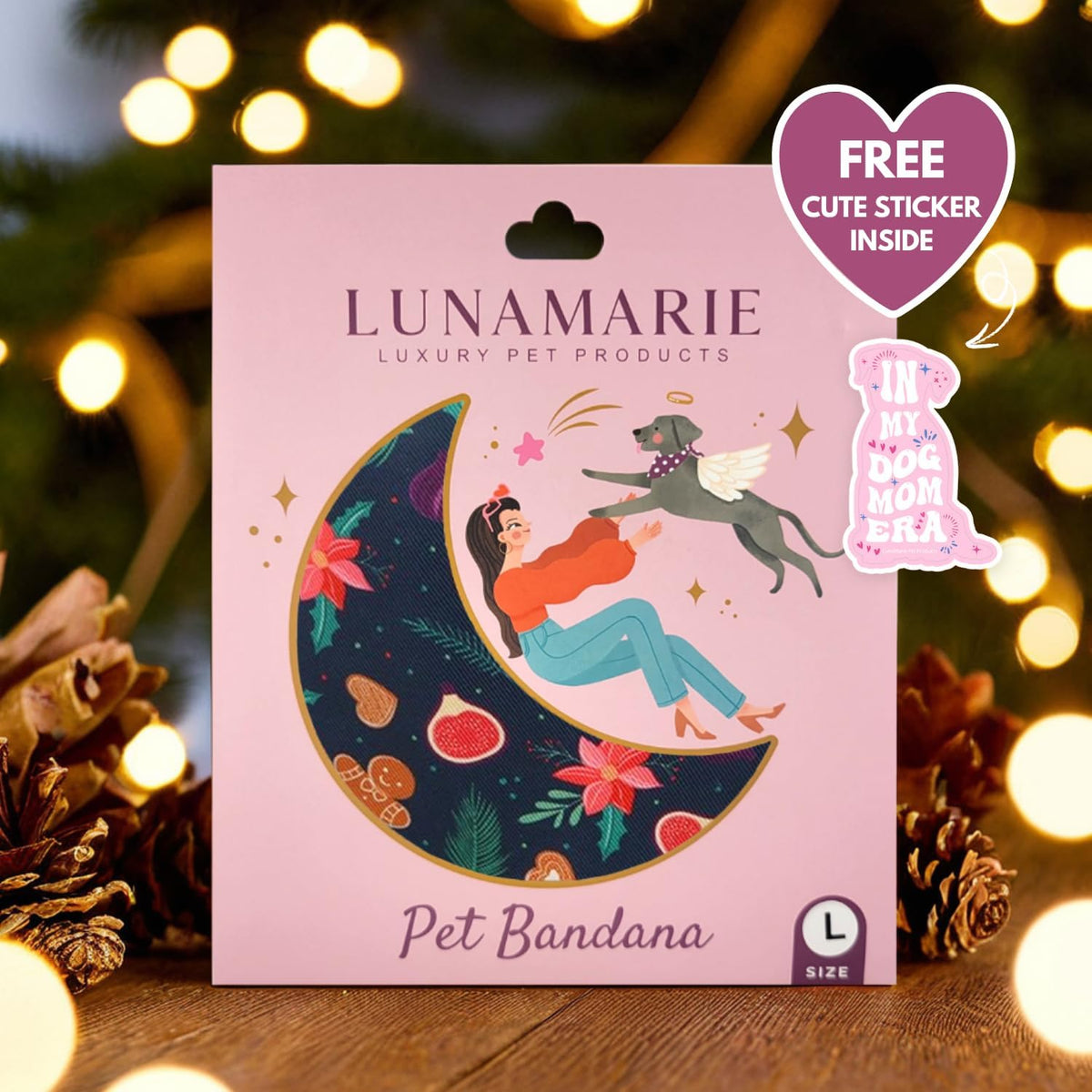 LunaMarie - Luxury Pet Birthday Bandanas -Premium & Silky Poly Fabric | 100% Handmade | Custom