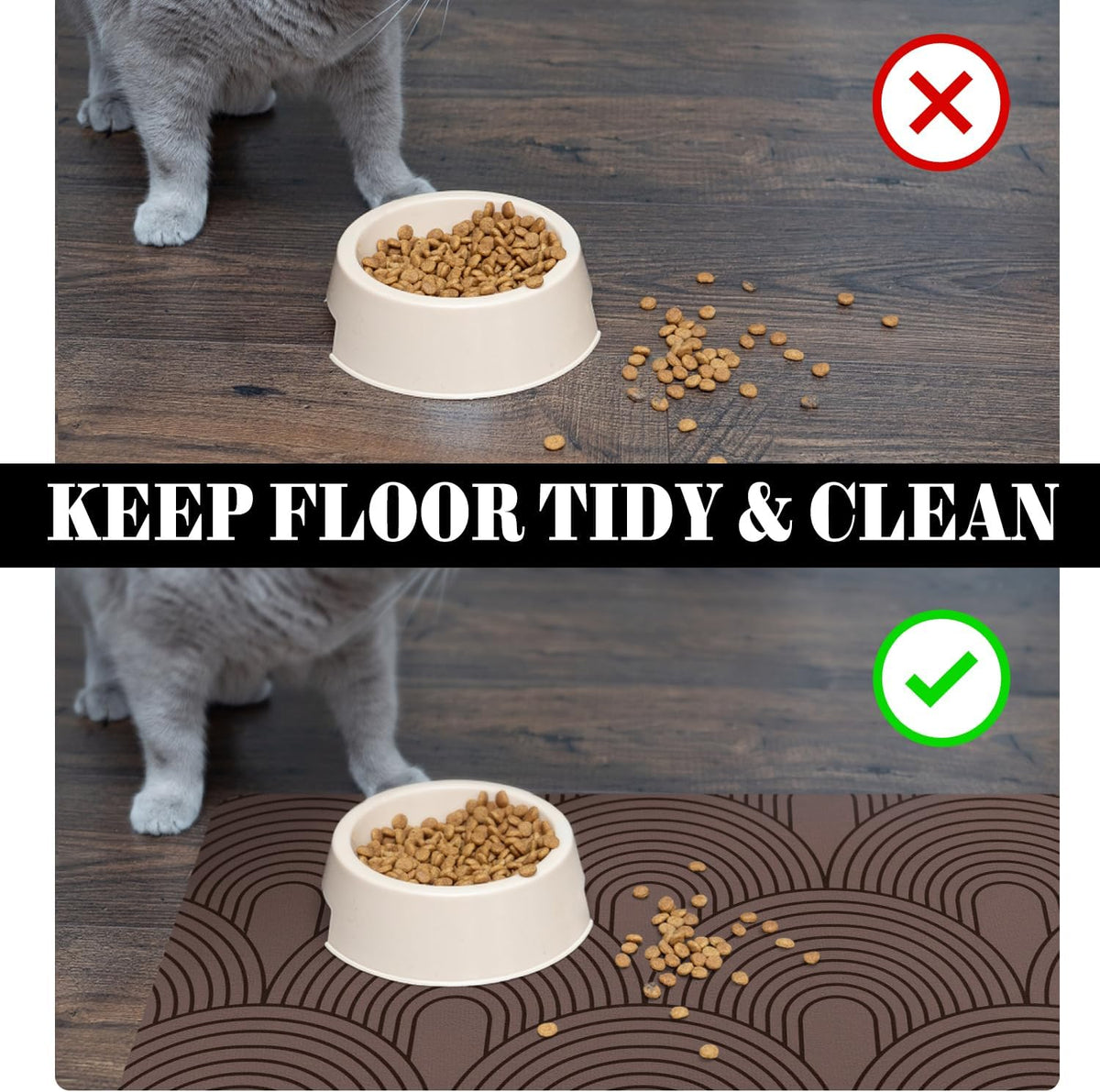 Dog Food Mats for Floors Absorbent, Pet Cat Food Mat - Quick Dry Dog Bowl Mats for Food and Water