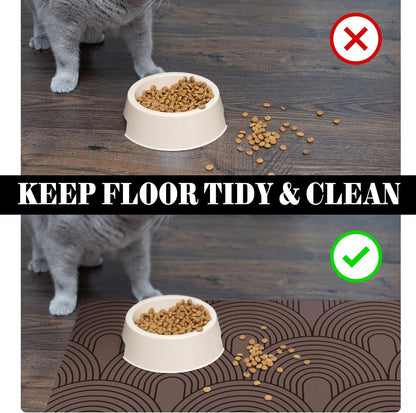 Dog Food Mats for Floors Absorbent, Pet Cat Food Mat - Quick Dry Dog Bowl Mats for Food and Water