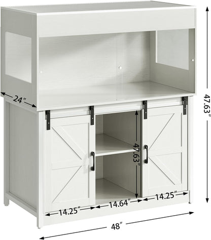 120 Gallon Reptile Terrarium with Stand, 4x2x2 Bearded Dragon Enclosure for Snakes Lizards, Large