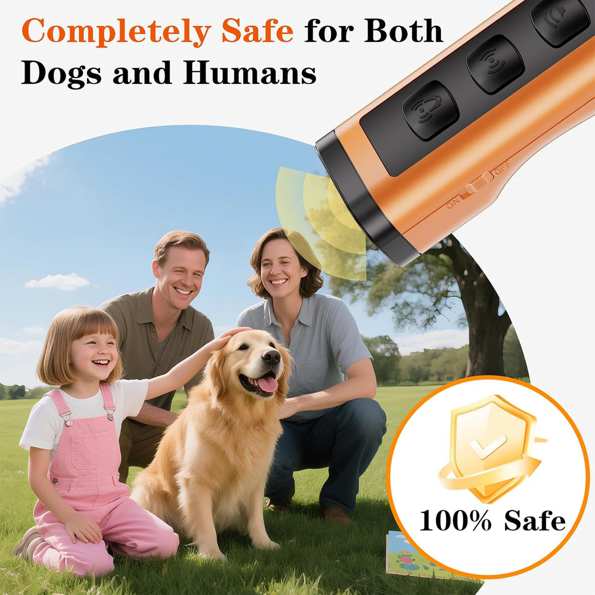 2 Pack Dog Bark Deterrent Devices Rechargeable Anti-Barking Device for Dogs 50ft Long Range
