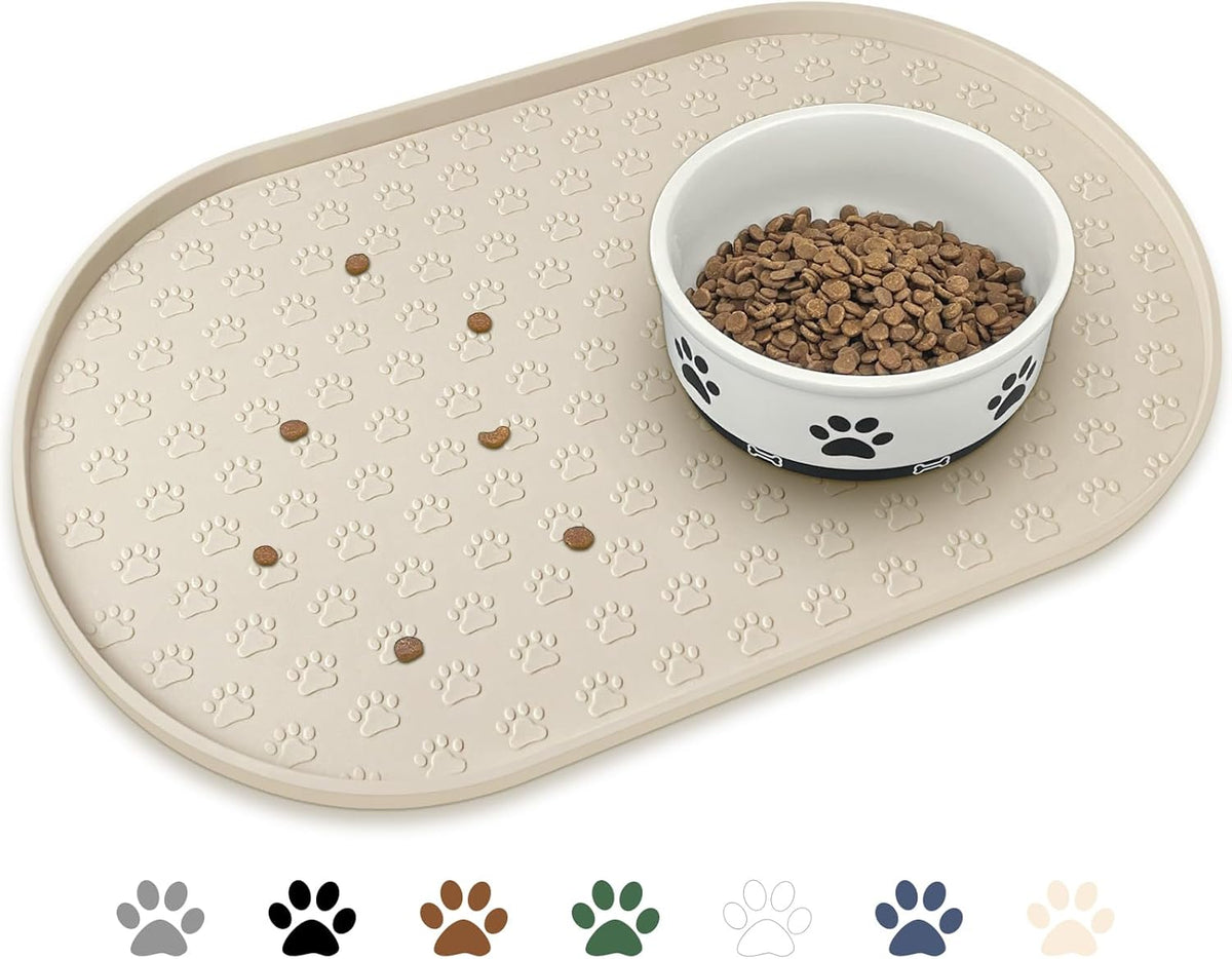 KPWACD Pet Feeding Mat for Dogs and Cats, Silicone Dog Placemat Non-Slip Waterproof Bowl Mats