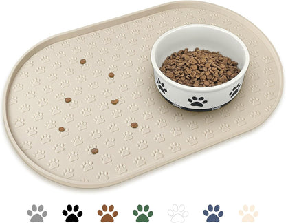KPWACD Pet Feeding Mat for Dogs and Cats, Silicone Dog Placemat Non-Slip Waterproof Bowl Mats
