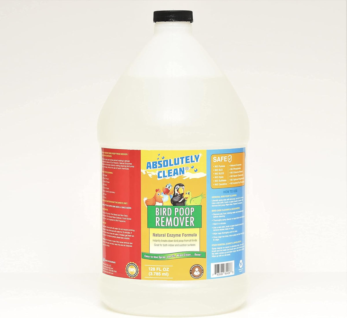 Absolutely Clean Amazing Bird Poop Remover - Just Spray/Wipe - Safely & Easily Removes Bird Messes