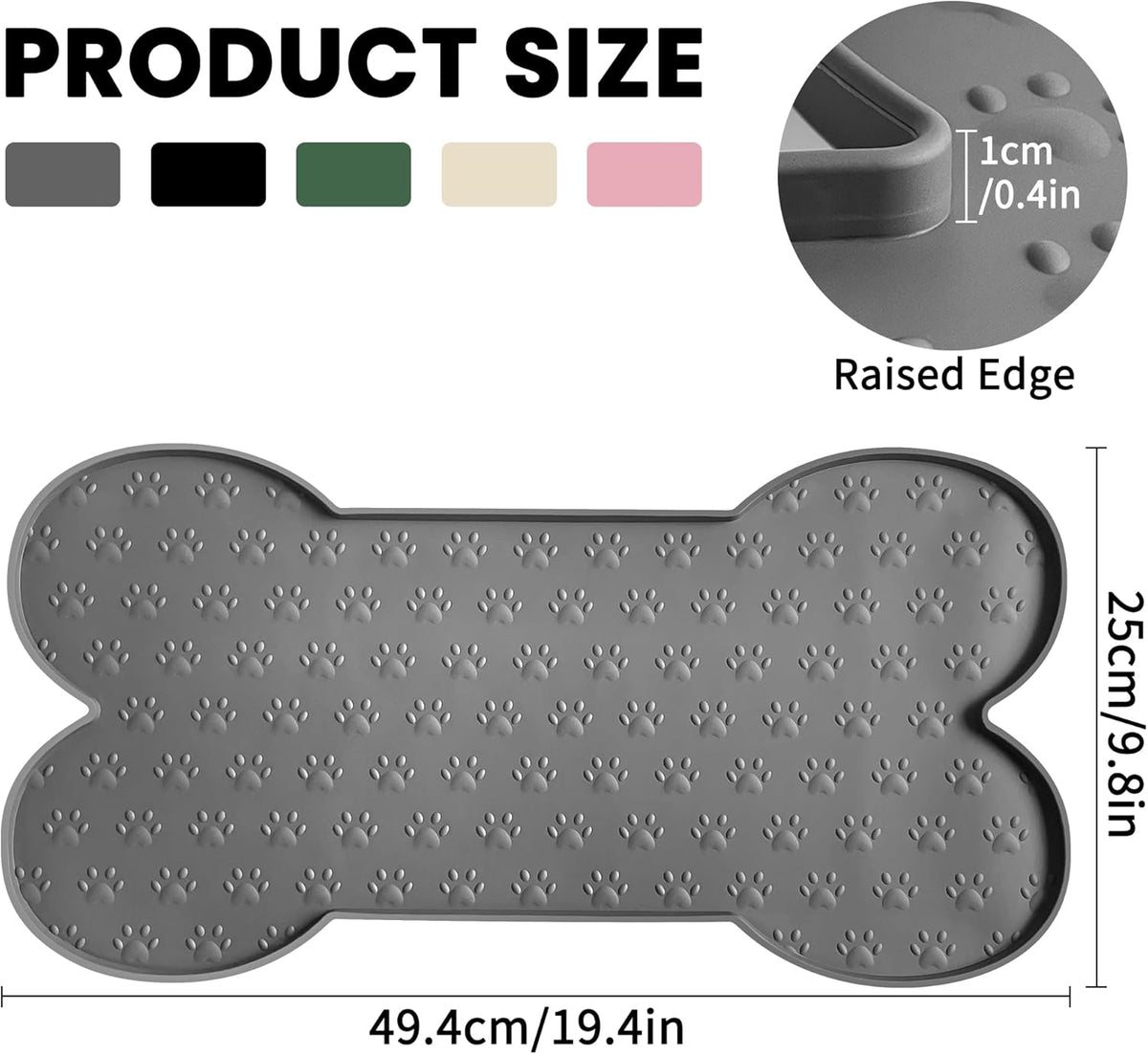 Dog Food Mat Anti-Slip Silicone Dog Bowl Mat Thicker Pet Placemat Waterproof Cat Feeder Pad with