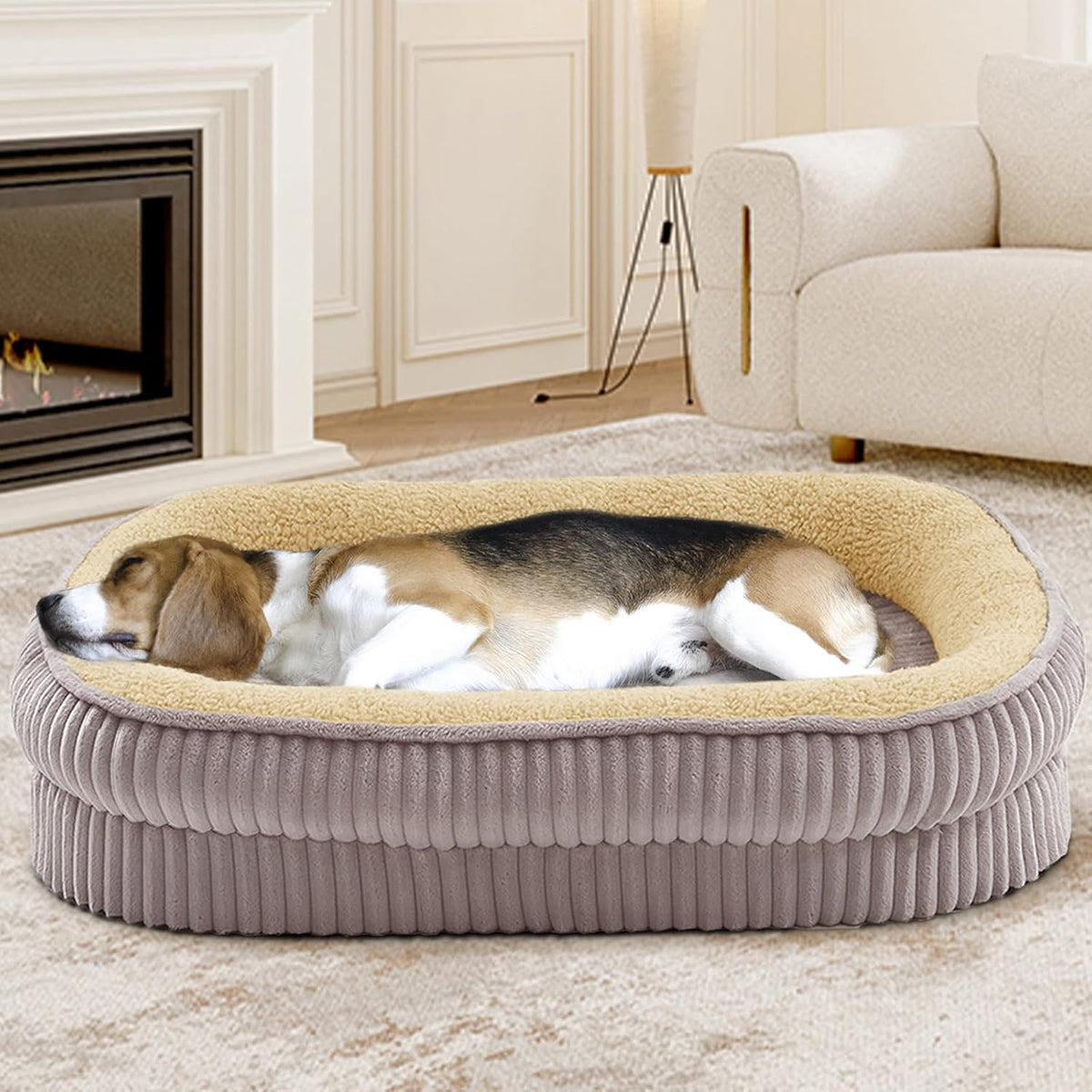 Orthopedic Dog Bed for Medium, Large Dogs Breeds, High Density Egg Crate Foam Dog Sofa Beds with