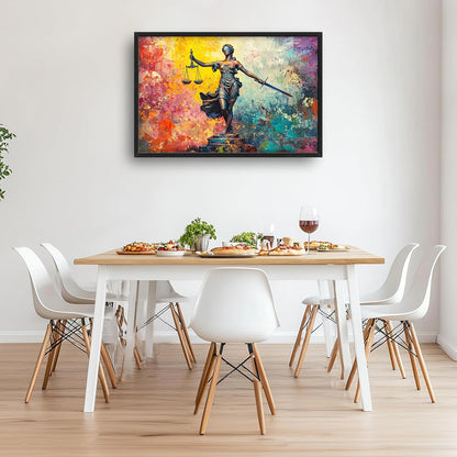 Extra Large Lady Justice Framed Wall Art for Living Room,Oversized Scales of Justice Pictures Wall
