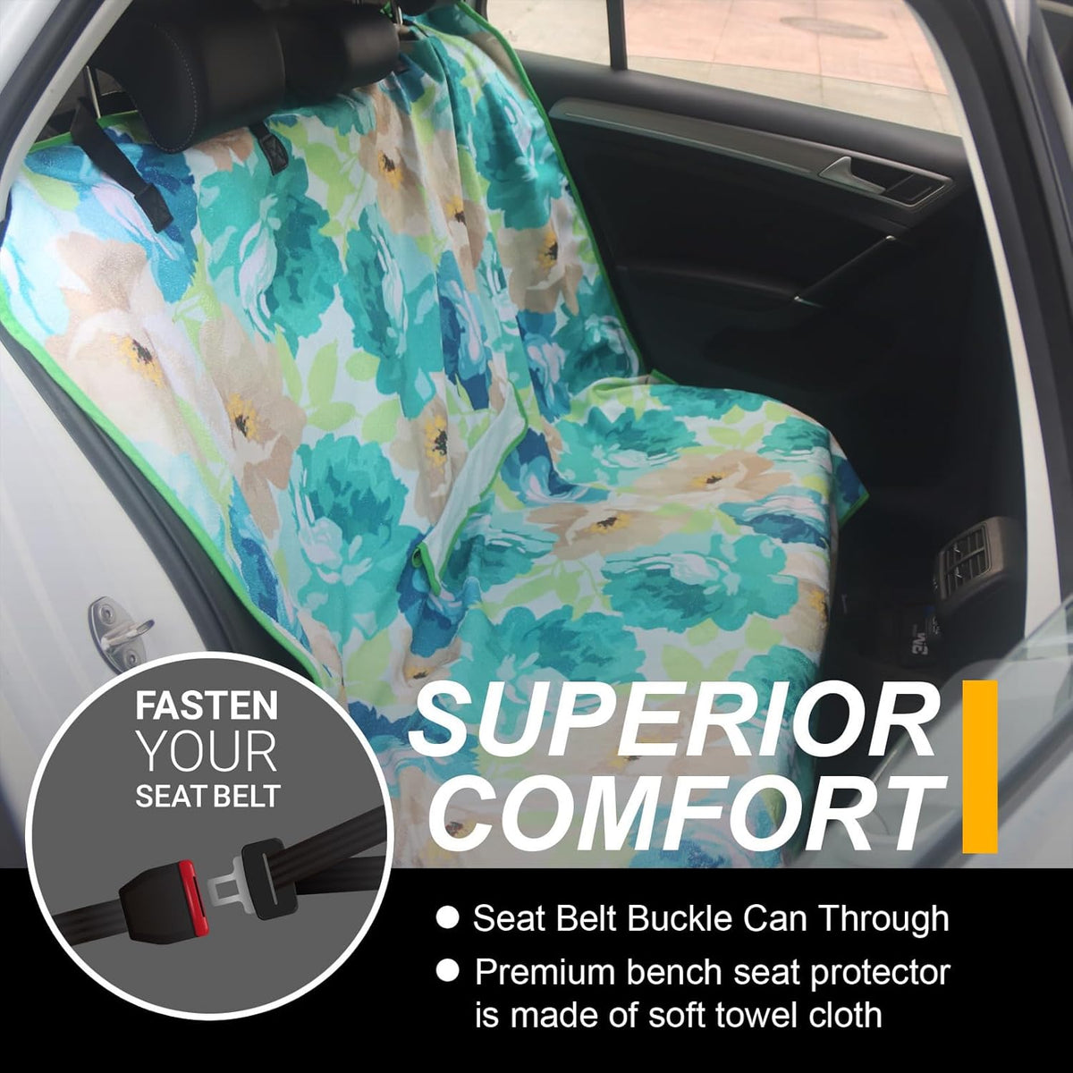 Back Seat Cover for Car Trucks Van SUV,Waterproof Rear Bench Towel Seat Covers for Dogs and