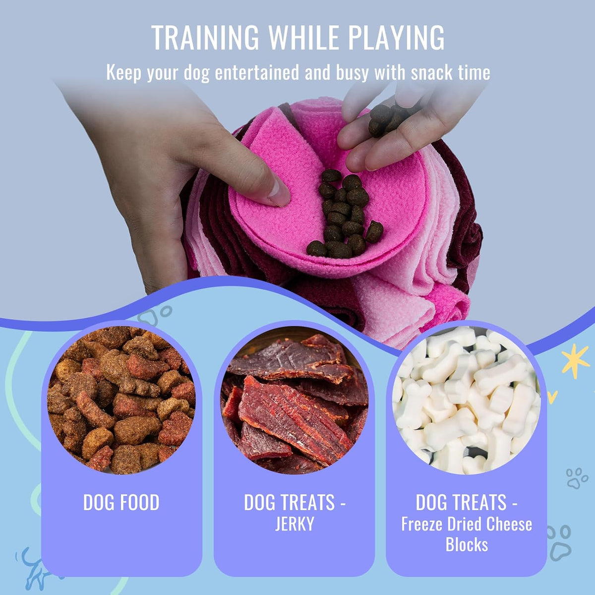 Pet Snuffle Ball, Puzzle Sniffing Interactive Dog Ball for Blind Dogs Training Stress Relief Dog