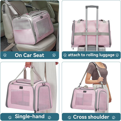 PETSFIT Cat Carrier for Large Cats, Dog Carriers for Small Dogs Under 25 Lbs, Soft Pet Carrier, Cat