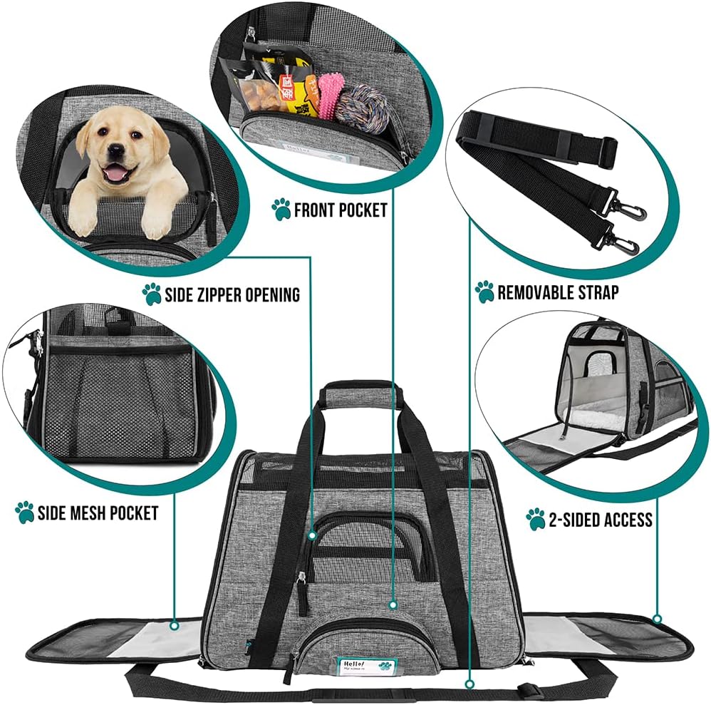 PetAmi Airline Approved Pet Carrier for Cat, Soft Sided Dog Carrier for Small Dog, Cat Travel