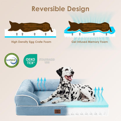 EHEYCIGA Orthopedic Dog Beds for Extra Large Dogs, Waterproof Memory Foam XXL Dog Bed with Sides