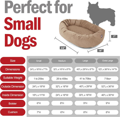 Majestic Pet 24 Inch Suede Shredded Memory Foam Mix Calming Small Dog Bed Washable 24 x 19 x 7