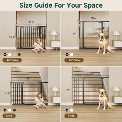 Cumbor 29.7-48" Baby Gate for Stairs, Mom's Choice Awards Winner-Dog Gate for Doorways, Auto Close