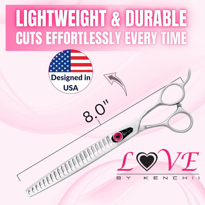 Kenchii Love Dog Grooming Scissors, 22 Tooth Blender Shears, Dog Scissors for Grooming