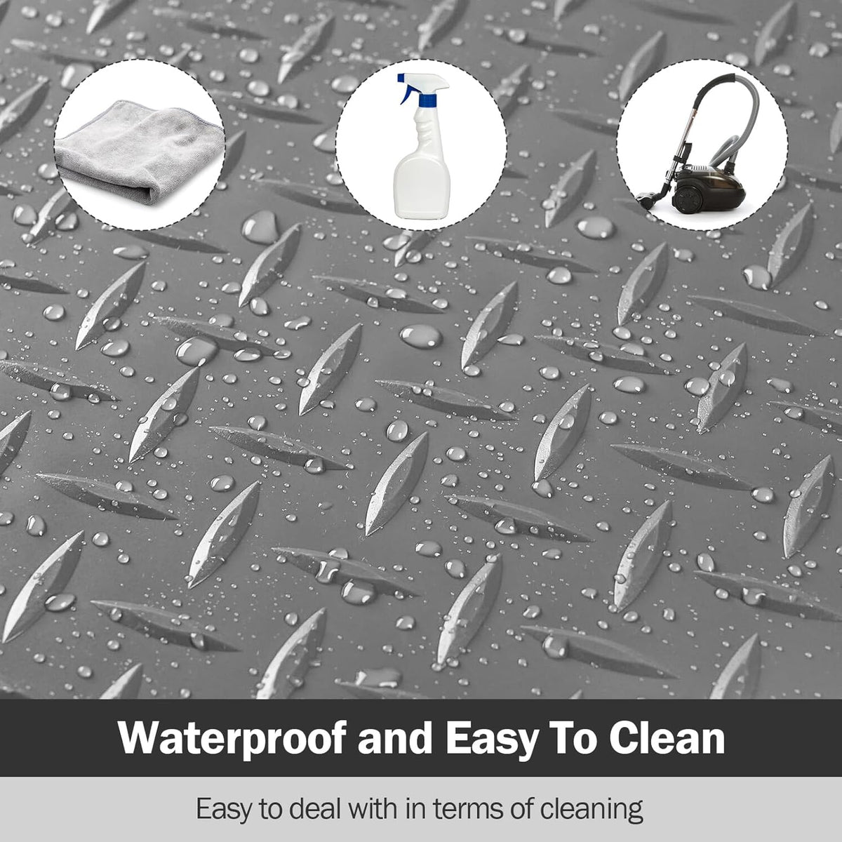 Nisorpa Garage Floor Rubber Mat,4Ft x 8.2Ft Rubber Flooring Rolls,1/8 Inch Thick Heavy Duty Diamond