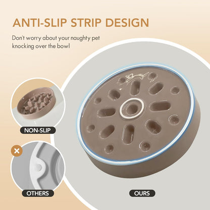 Ceramic 8.2 inch Dog Bowl Slow Feeder, Slow Pet Food Dish for Medium and Large Dog, Stop Bloat