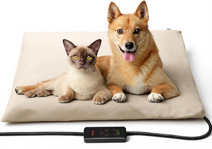 Toozey Large Pet Heating Pad, 6 Adjustable Temperature Heated Dog Bed with Timer, Waterproof