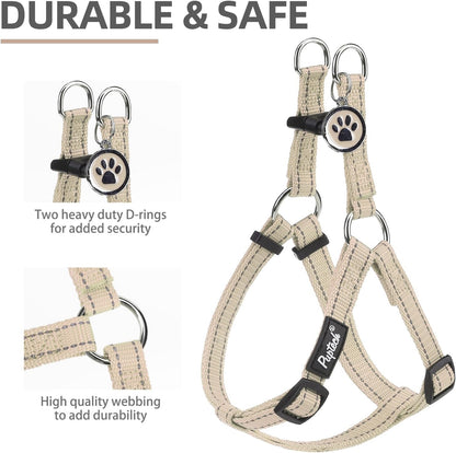 PUPTECK No Pull Dog Harness Soft Adjustable Basic Nylon Step in Puppy Vest Outdoor Walking with ID
