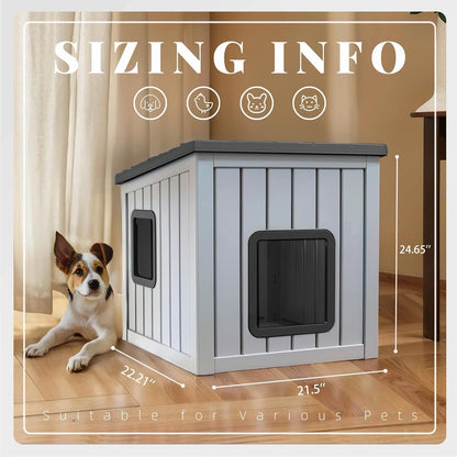 DRATO Dog House Indoor and Outdoor with Weatherproof Roof Removable Floors for Small to Middle