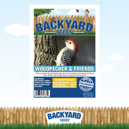 Backyard Seeds Woodpecker No Waste Mix Shelled Peanuts Mixed Bird Seed with Sunflower Chips