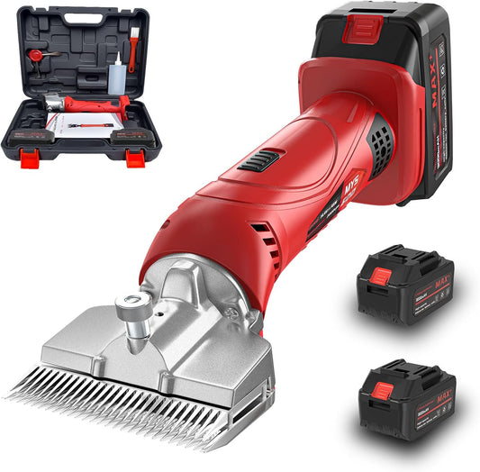 Cordless Horse Clippers,500W Heavy Duty Horse Grooming Clippers with 2 PCS Rechargeable 3000mAH