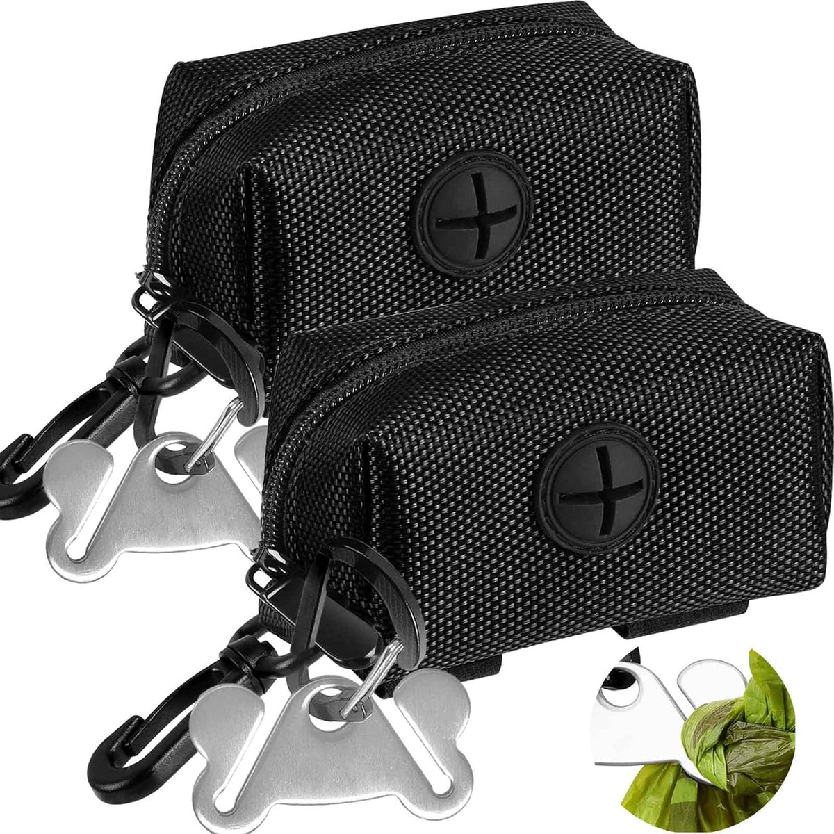 Dog Waste Bag Dispenser Pet Poop Bags Holder for Doggie Waste Bags Dispensers Soft Fabric Zipper