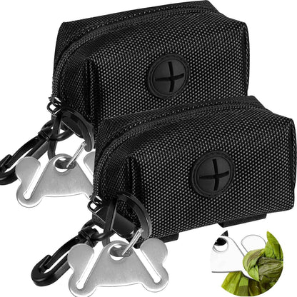 Dog Waste Bag Dispenser Pet Poop Bags Holder for Doggie Waste Bags Dispensers Soft Fabric Zipper