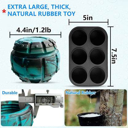 Yipetor Frozen Treat Dispensing Dog Toy - Large Chew Toy, Freezable Fillable Rubber, Reduces