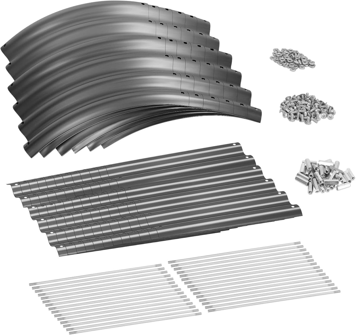 Land Guard 8×2×1.5ft Galvanized Raised Garden Bed Kit, Raised Garden Boxes Outdoor, Oval Metal