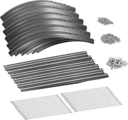 Land Guard 8×2×1.5ft Galvanized Raised Garden Bed Kit, Raised Garden Boxes Outdoor, Oval Metal
