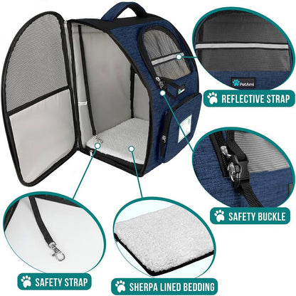 PetAmi Dog Backpack Carrier for Small Large Cat, Pet, Puppy, Ventilated Pet Hiking Backpack Travel