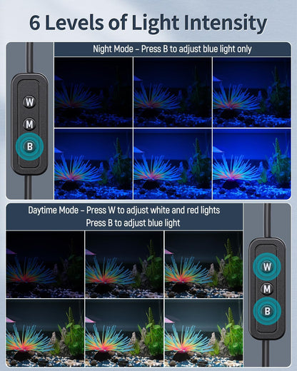 Pawfly 11 W Terrarium Reptile LED Light for 12" to 18" Terrarium Extendable Reptile Tank Light with