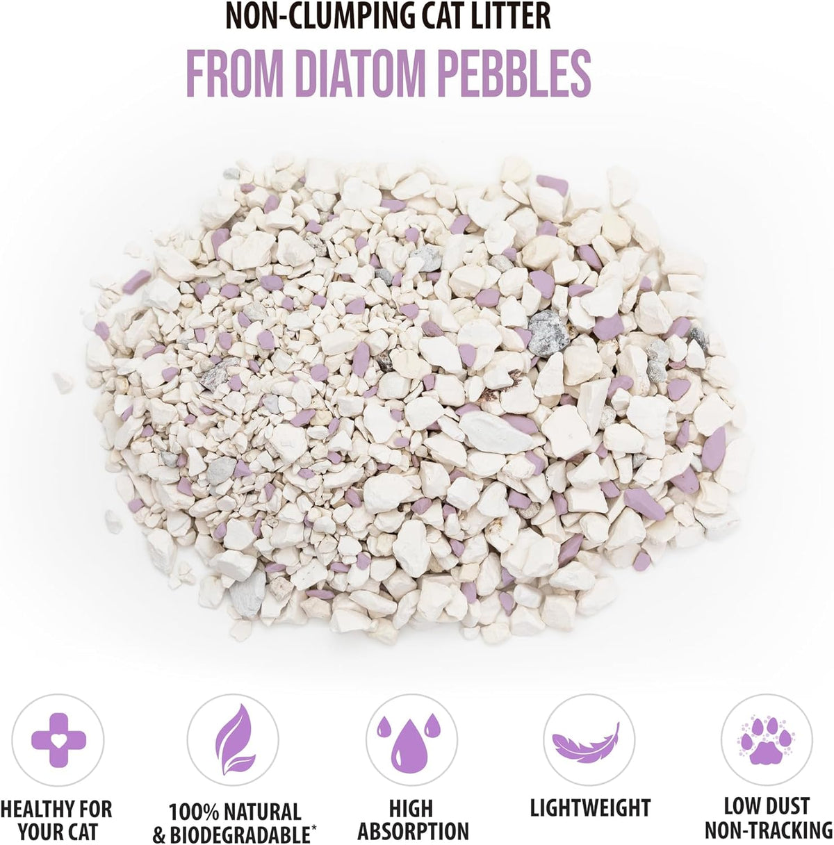Skoon All Natural Cat Litter (1 Bag) - Lavender - Lightweight, Low Tracking, Non-Clumping Diatom