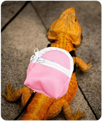 Leopard Gecko Backpack Carrier,Reptile Portable Backpack Carrier with Small Backpack Harness Leash