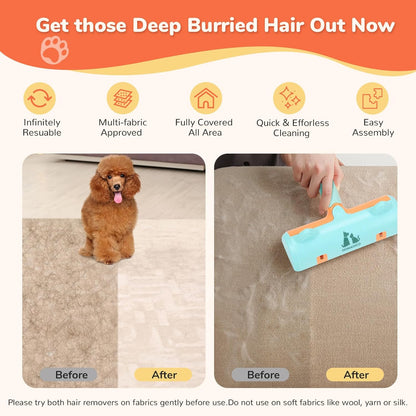 5 PCS Pet Hair Removal Tool, Roller Dog Hair Removers for Couch, Retractable Pet Hair Carpet