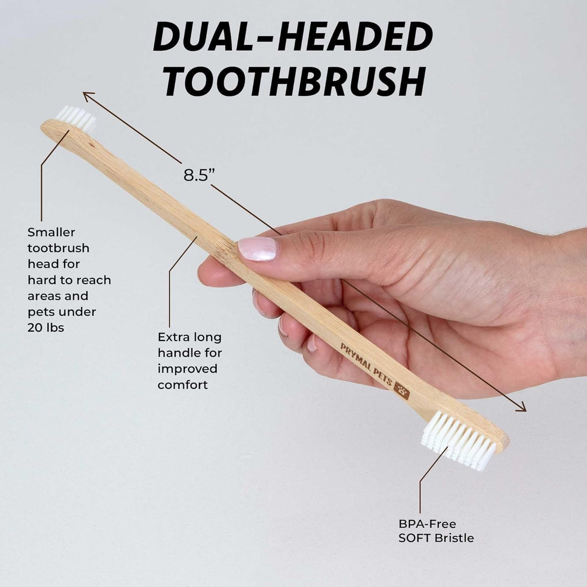 Dog Toothbrush I 4-Pack Two Sided Bamboo Toothbrush for Small and Large Dogs & Cats I Soft Bristles