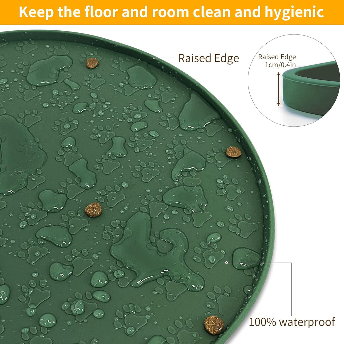 KPWACD Pet Placemat for Dog and Cat, Anti-Slip Waterproof Dogs Feeding Bowl Mat Prevent Food and