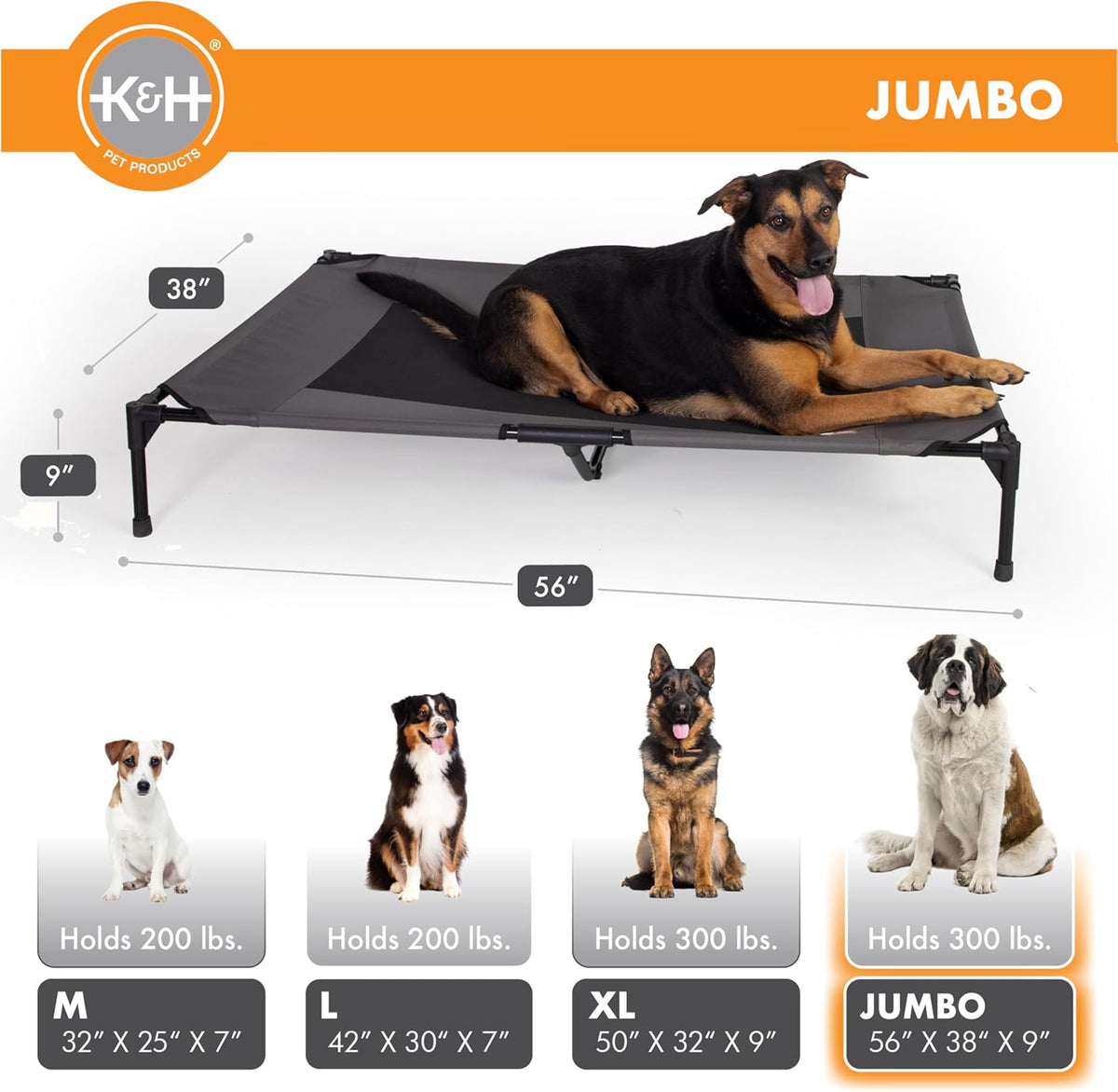 K&H Pet Products Outdoor Elevated Dog Cot, Breathable Cooling Elevated Cot Hammock Pet Bed for XL