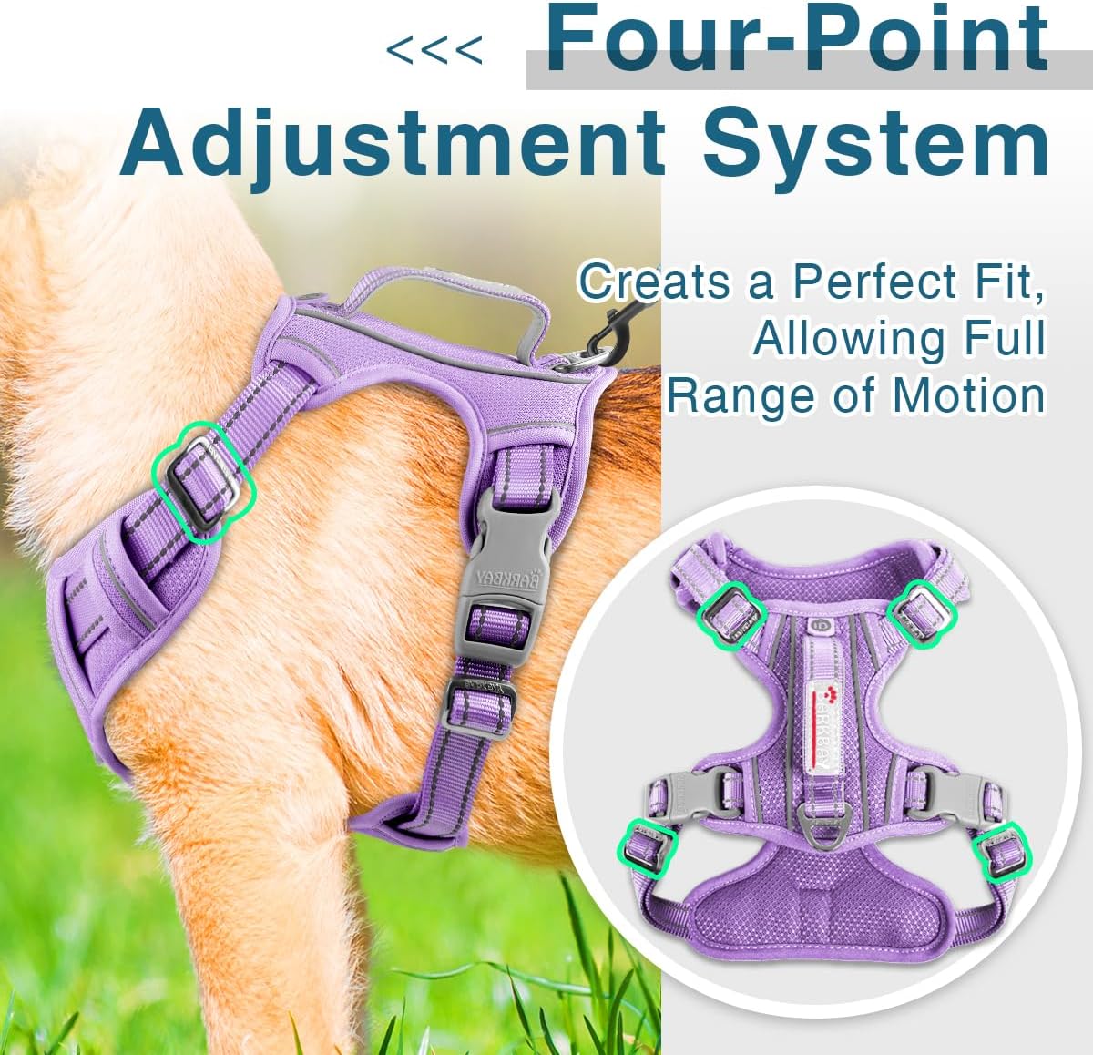 BARKBAY Dog Harness No Pull with ID Tag Pocket - Heavy Duty, Reflective, Easy Control for Large