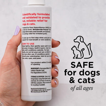 Wondercide Rescue - Oral Spray for Dogs and Cats – Freshens Breath, Soothes Gums, Alcohol Free
