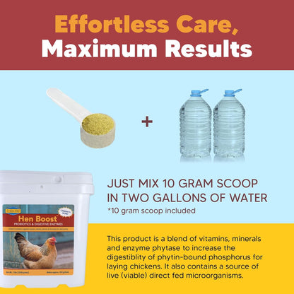 Flock PRO Hen Boost - Digestive Supplement for Hens | Chicken Vitamins and Supplements |