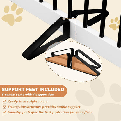 Freestanding Pet Gate for Dogs, Foldable Wooden Dog Gate for House, Extra Wide Indoor Pet Barrier